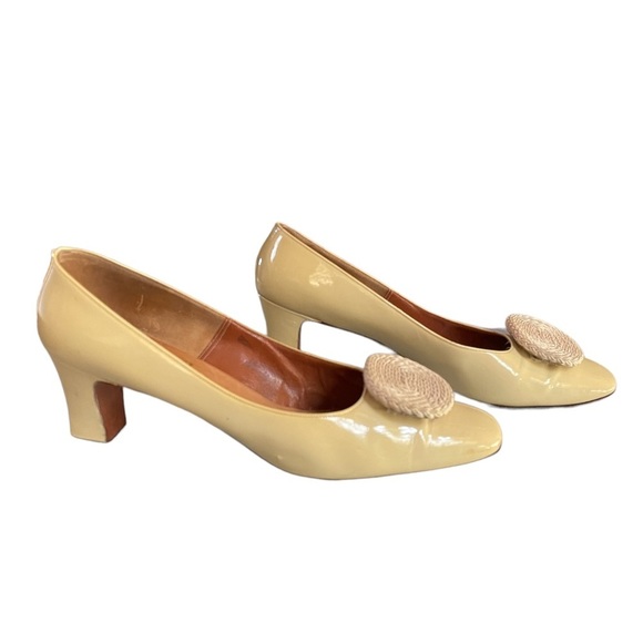 Evins Made Expressly For I. Magnin Pastel Yellow Heel Shoes Size 9 - Picture 1 of 14